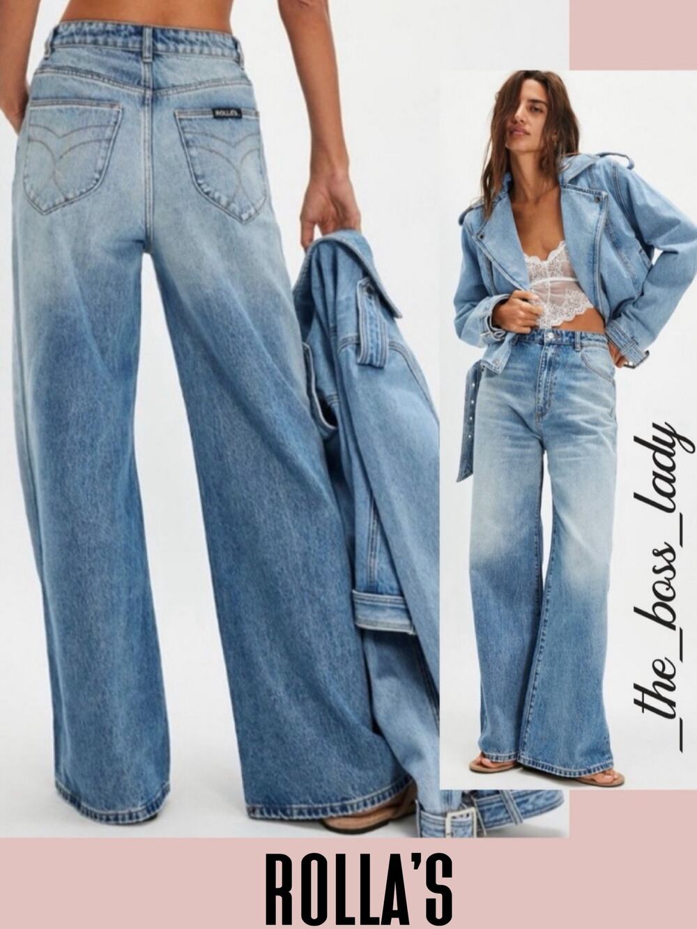 Free People x Rolla's wide leg jeans cotton boho high rise casual cozy 30